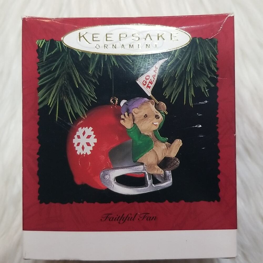 Vintage Hallmark Keepsake Ornament Faithful Fan 1995